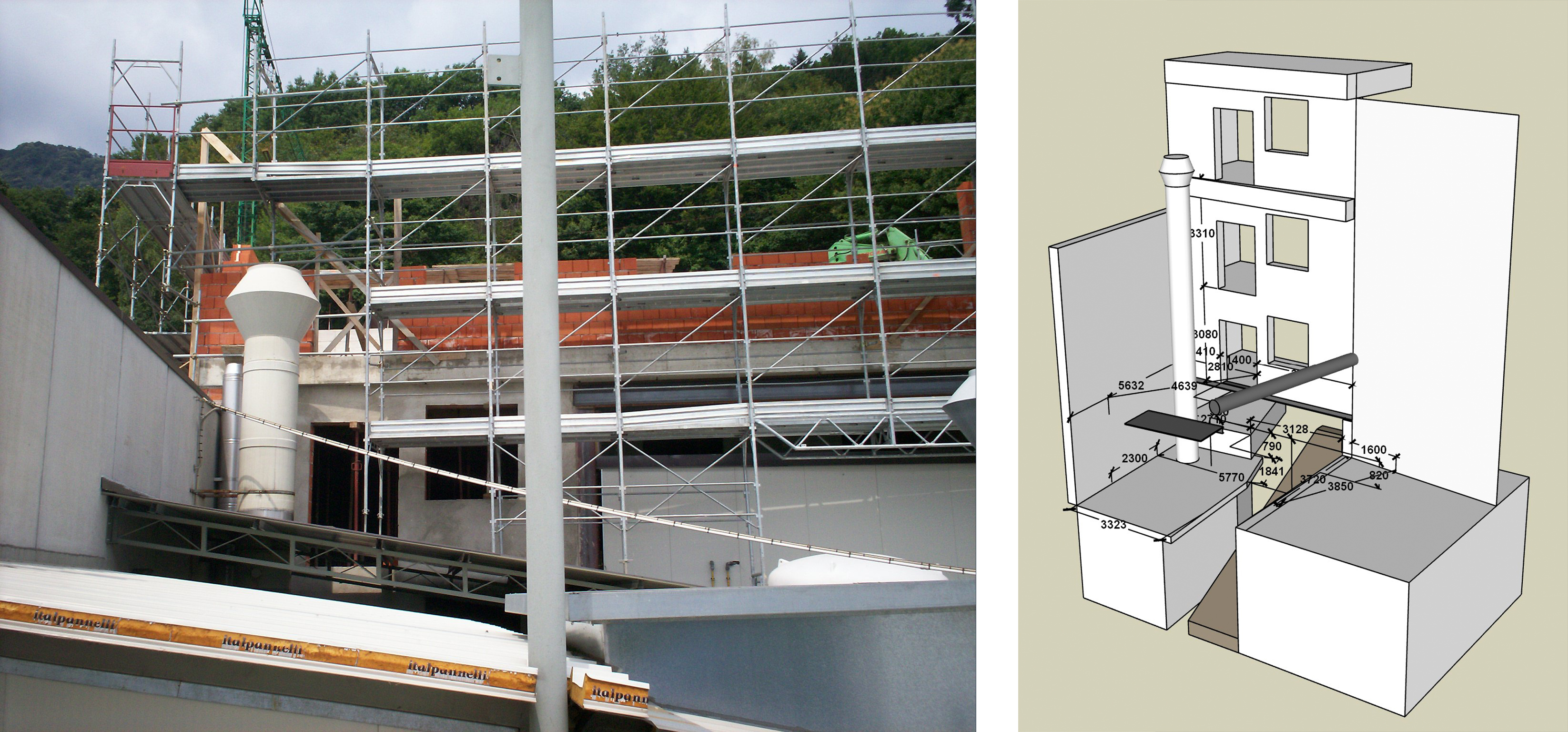 Interventi edilizi di carpenteria metallica progettati con SketchUp.