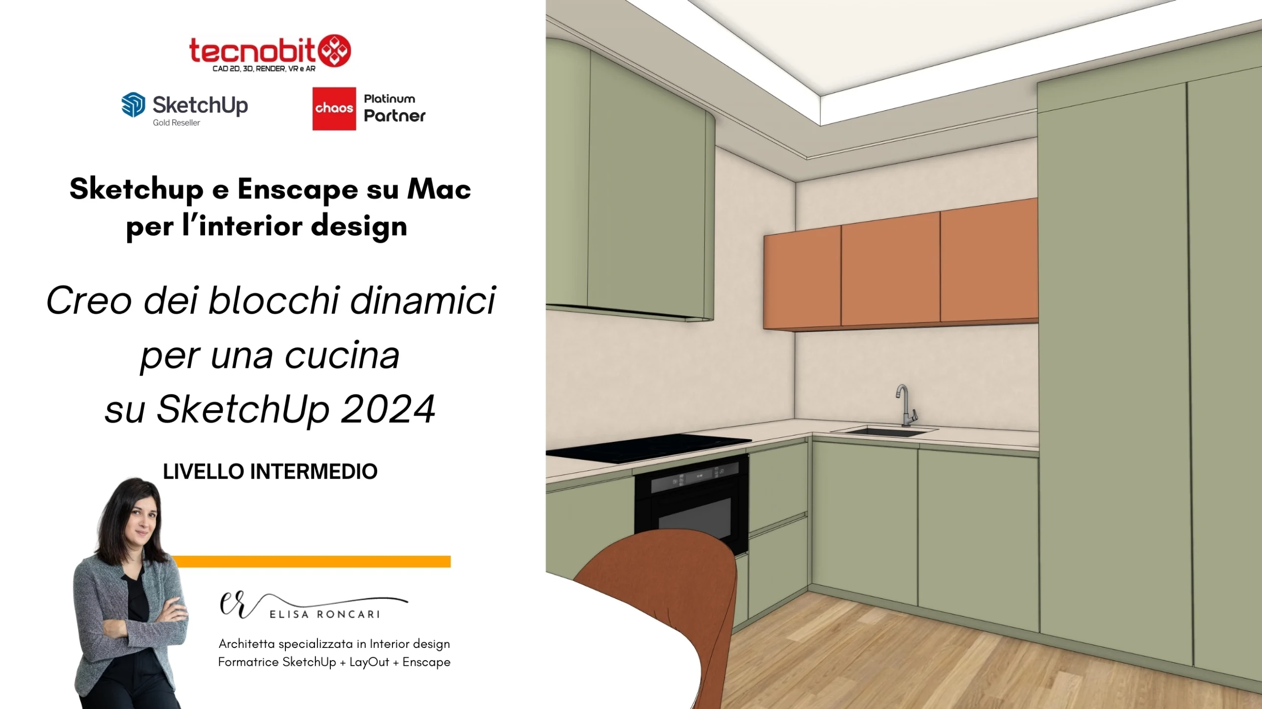 Come creare Componenti Dinamici in SketchUp per una cucina modulare.