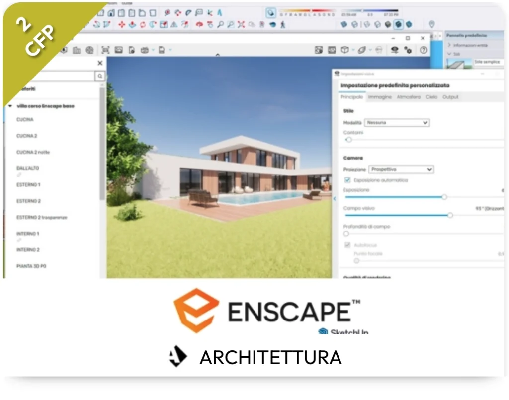 Gestire i parametri di render e le inquadrature con Enscape.