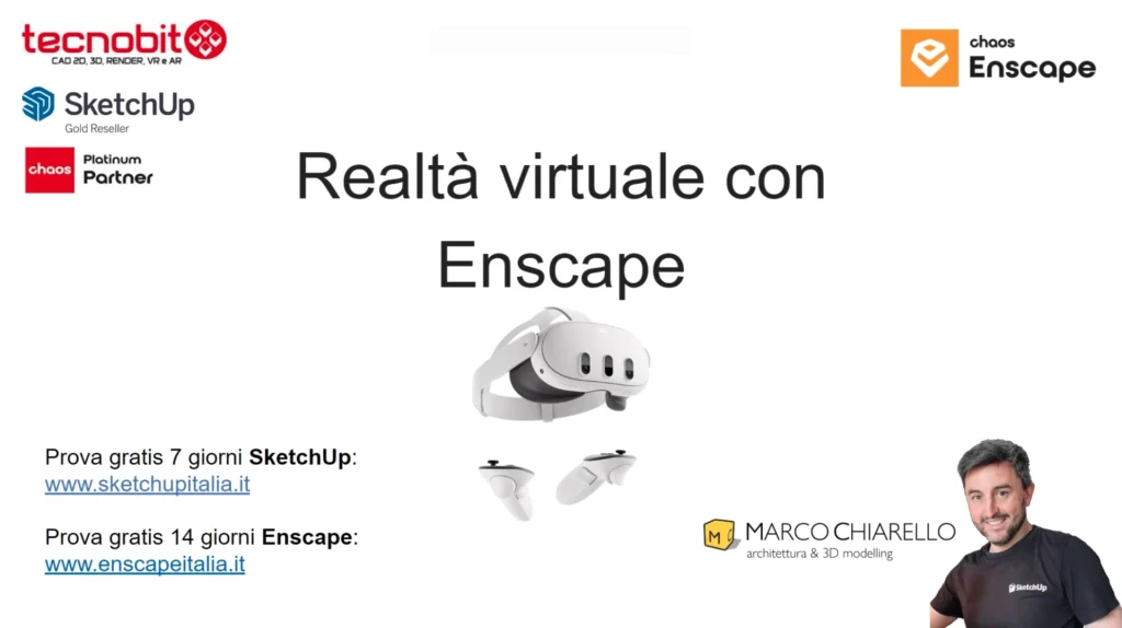 Realtà virtuale con SketchUp ed Enscape per l'architettura.